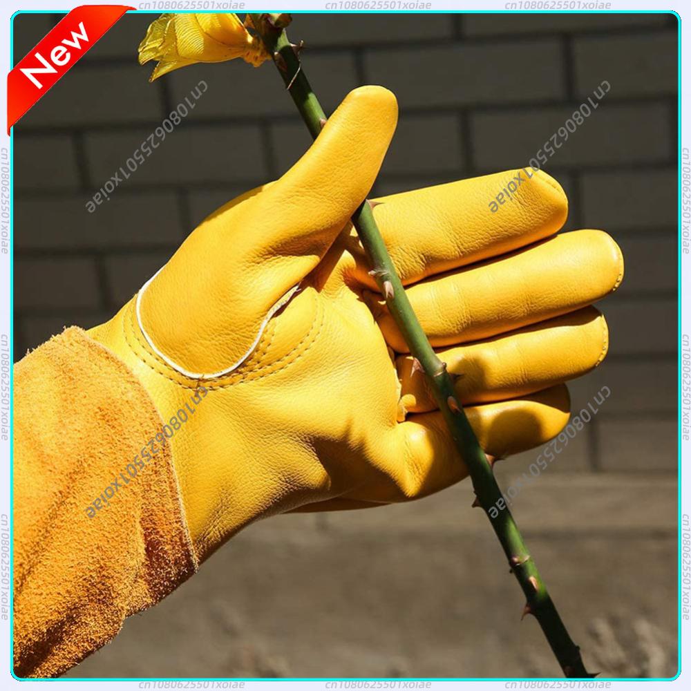 Gardening Gloves Thorn Proof Leather - 1 Pair Long Thorn Proof Gardening