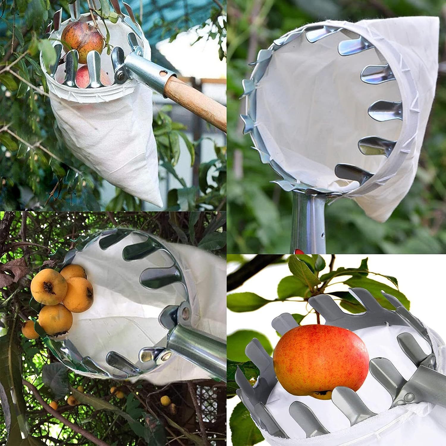 Fruit Picker Basket Telescopic Pole - Handheld Fruit Picker Head with Telescopic