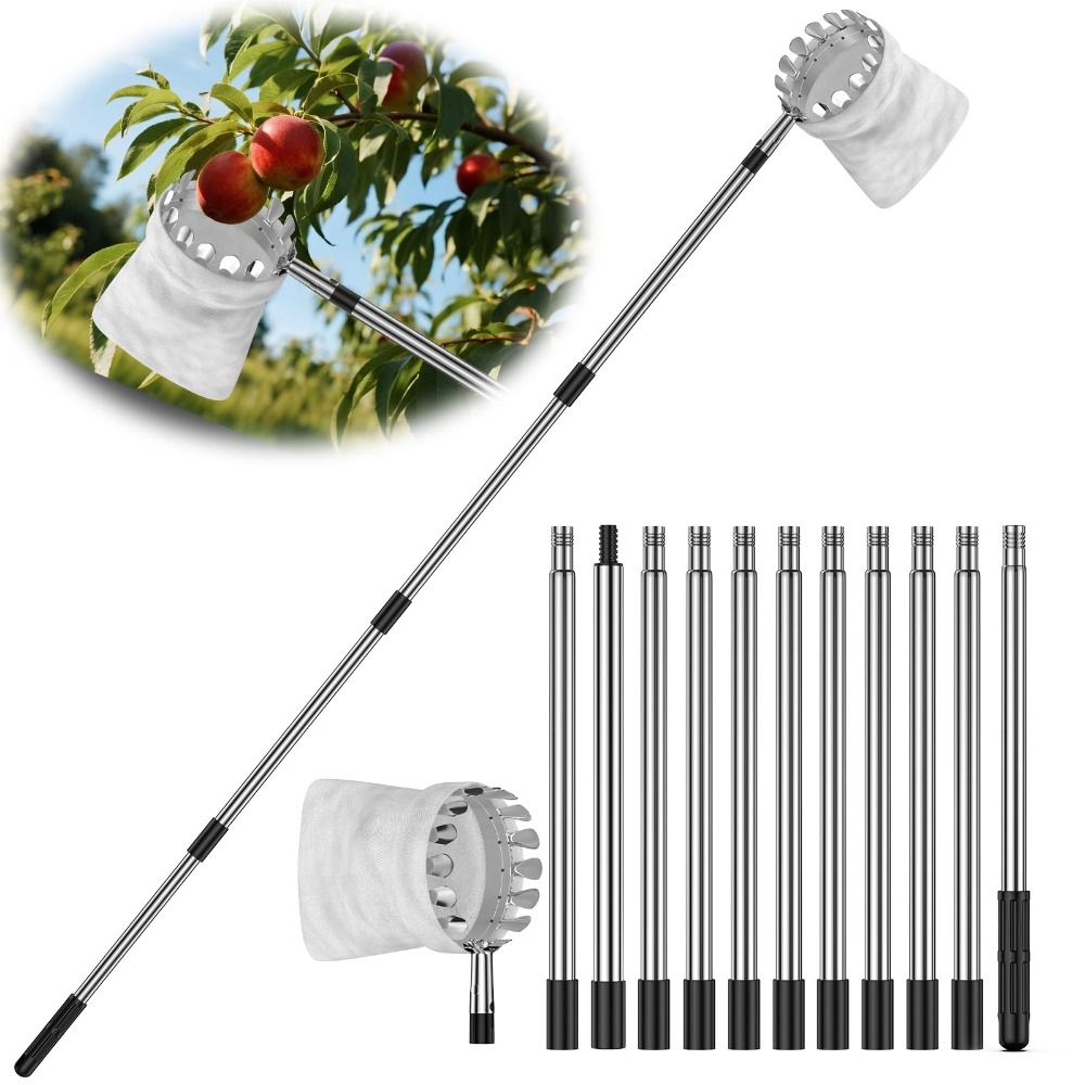 Stainless Steel Fruit Picker M - Fruit Picker Basket Telescopic Pole recension och pris