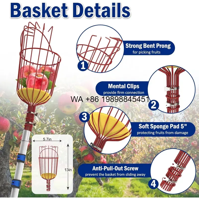 Wmwmnu 20FT Telescopic Fruit P - Fruit Picker Basket Telescopic Pole recension och pris