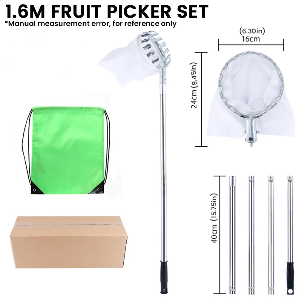 1.6-4M Fruit Picker Tool Metal - Fruit Picker Basket Telescopic Pole recension och pris