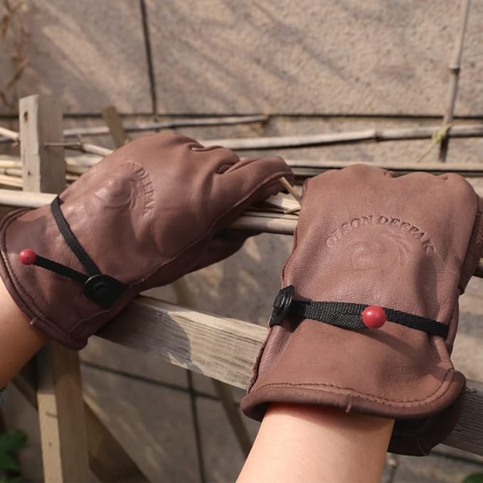 Cowhide Leather Gloves for Men - Gardening Gloves Thorn Proof Leather recension och pris