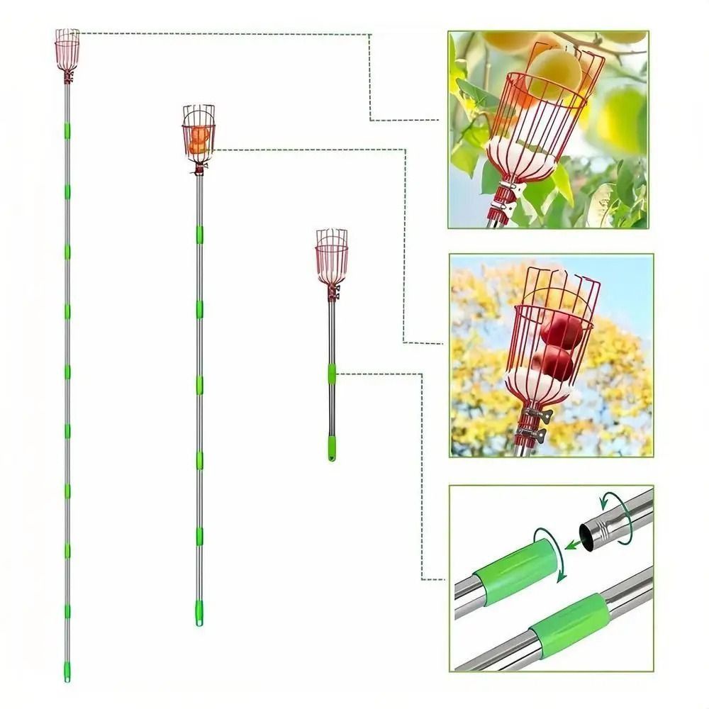 with Basket Fruit Picker Pole  - Fruit Picker Basket Telescopic Pole recension och pris