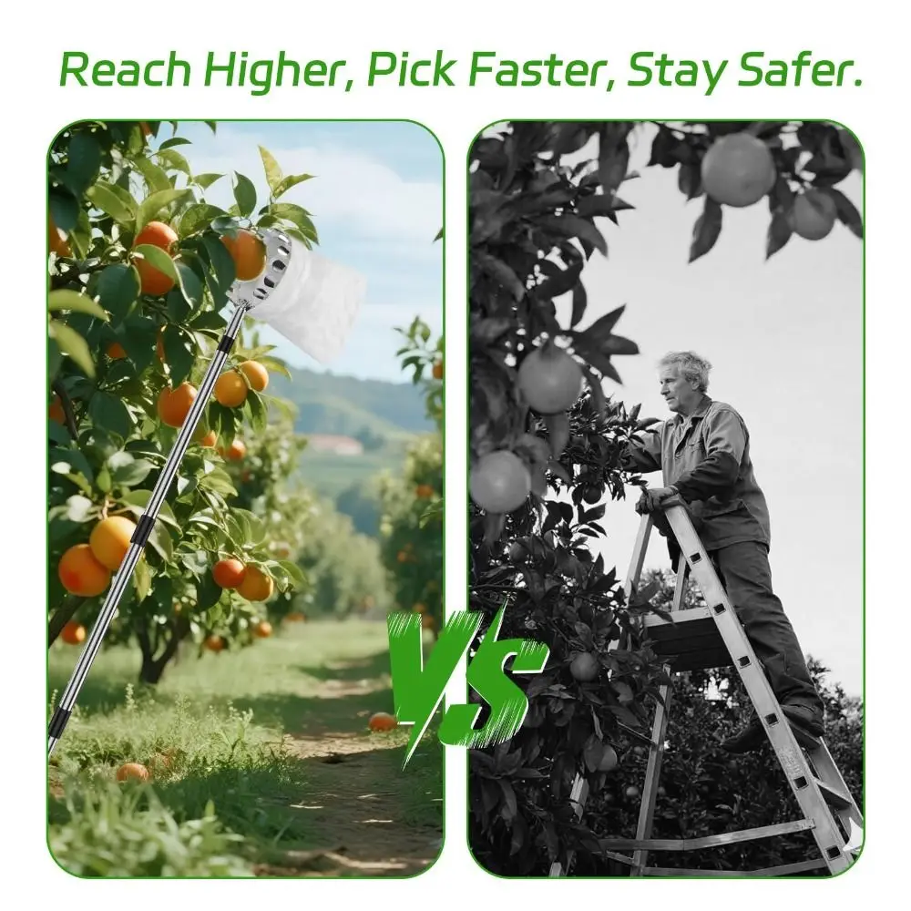 Stainless Steel Fruit Picker M - Fruit Picker Basket Telescopic Pole recension och pris