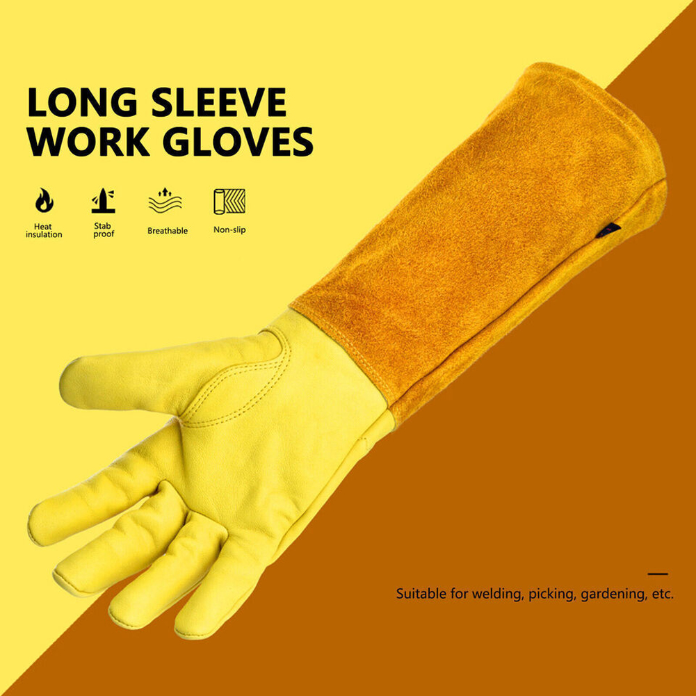1 Pair Long Thorn Proof Garden - Gardening Gloves Thorn Proof Leather recension och pris