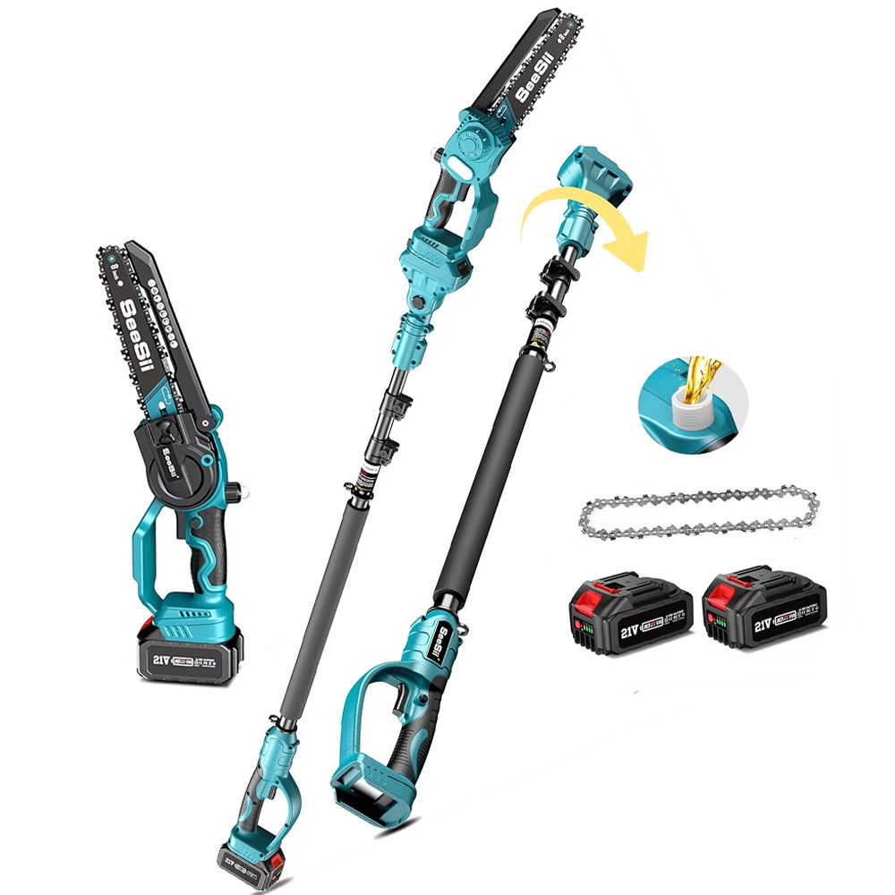 SEESII 8'' Electric Chainsaw w - Electric Pruner With Extension Pole recension och pris