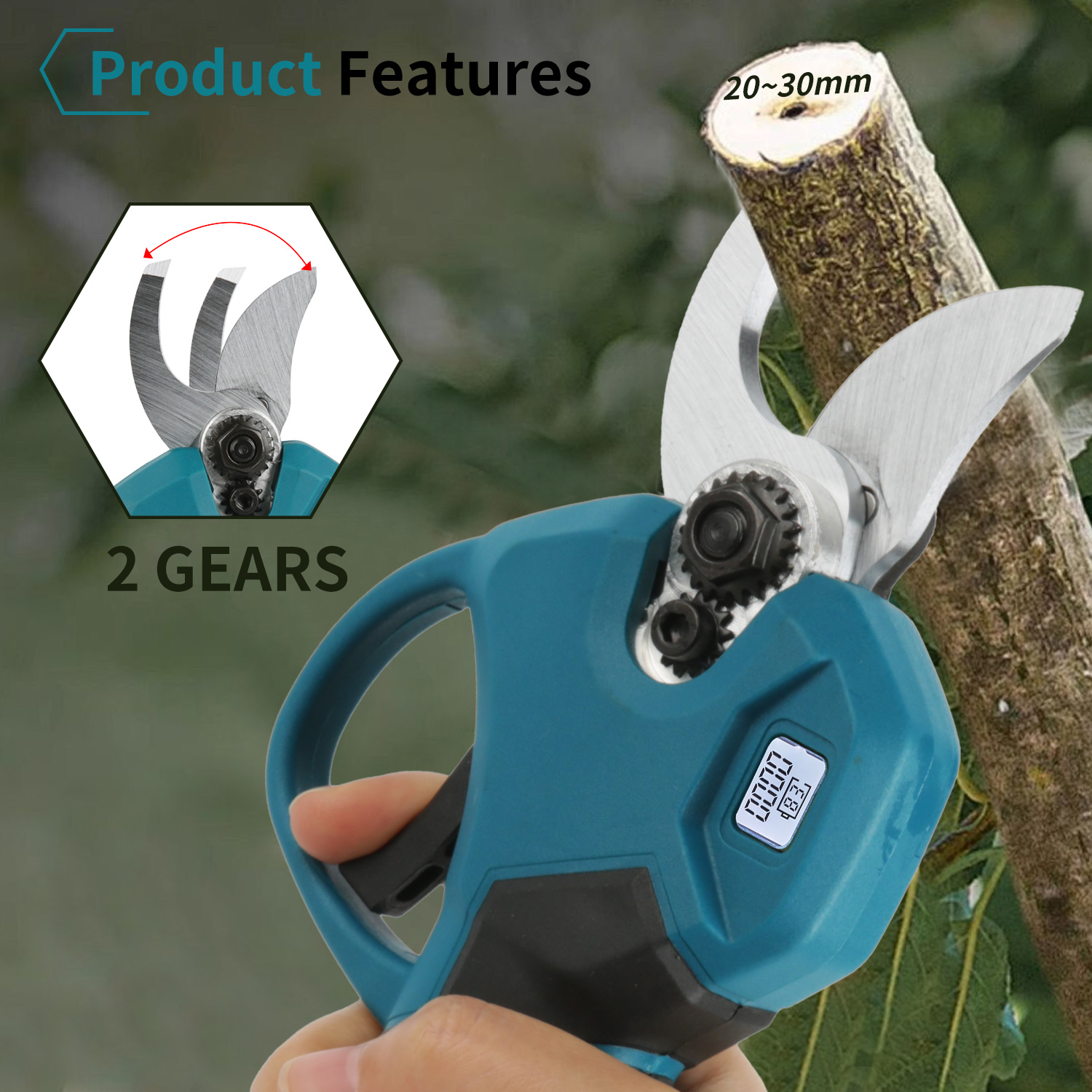 1000W Brushless Electric Pruni - Cordless Electric Pruning Shears 30Mm recension och pris