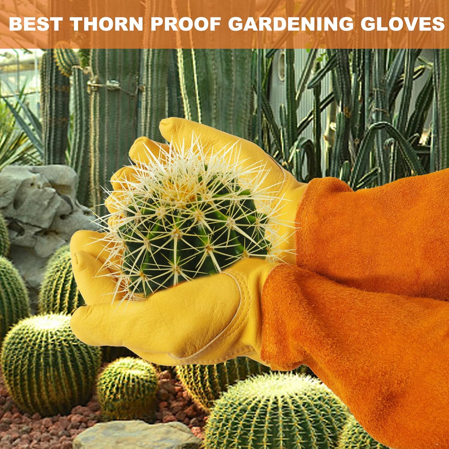 S-XL Leather Gardening Gloves  - Gardening Gloves Thorn Proof Leather recension och pris