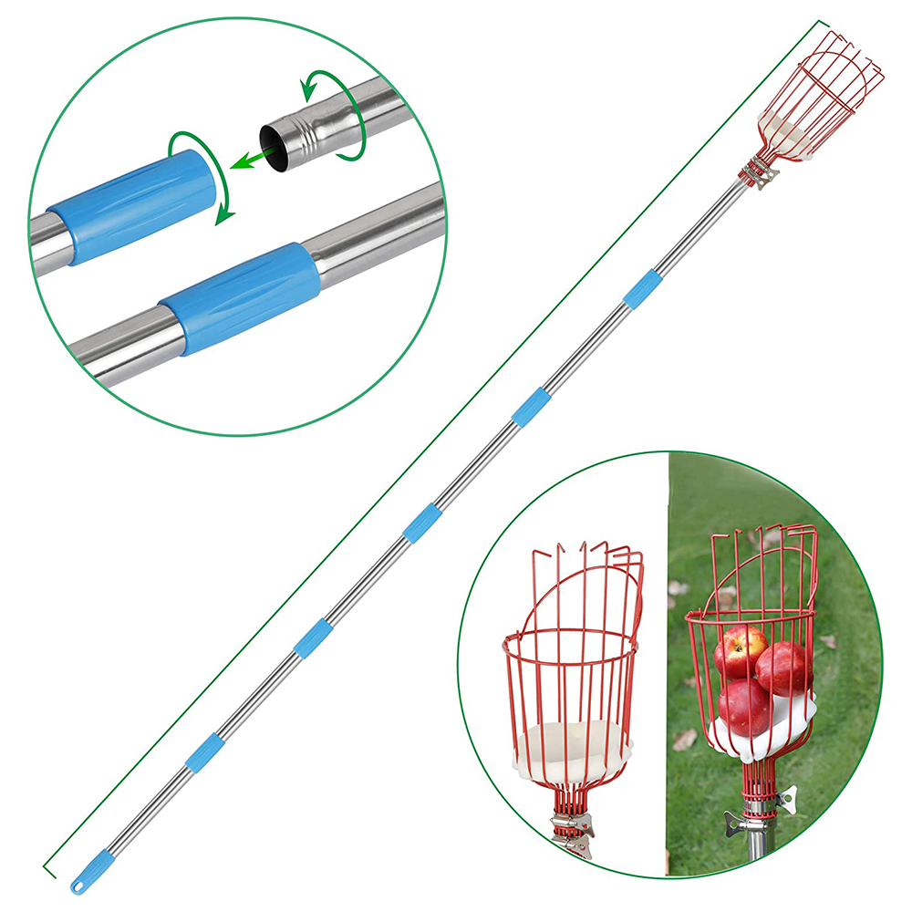 Reach Extension Long Pole Tele - Fruit Picker Basket Telescopic Pole recension och pris
