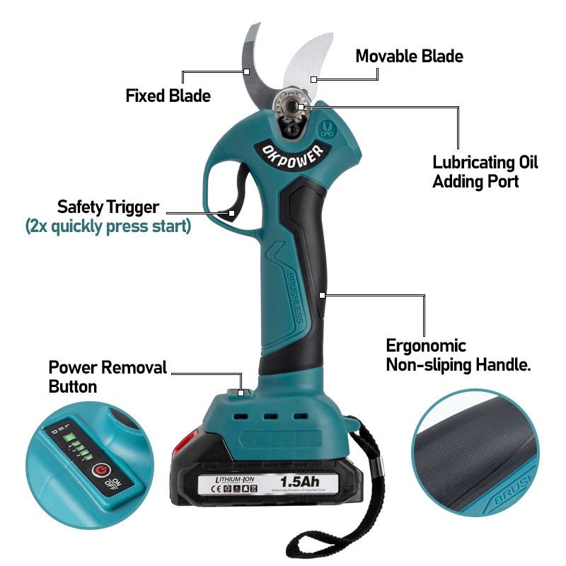 Brushless Electric Pruner Shea - Cordless Electric Pruning Shears 30Mm recension och pris