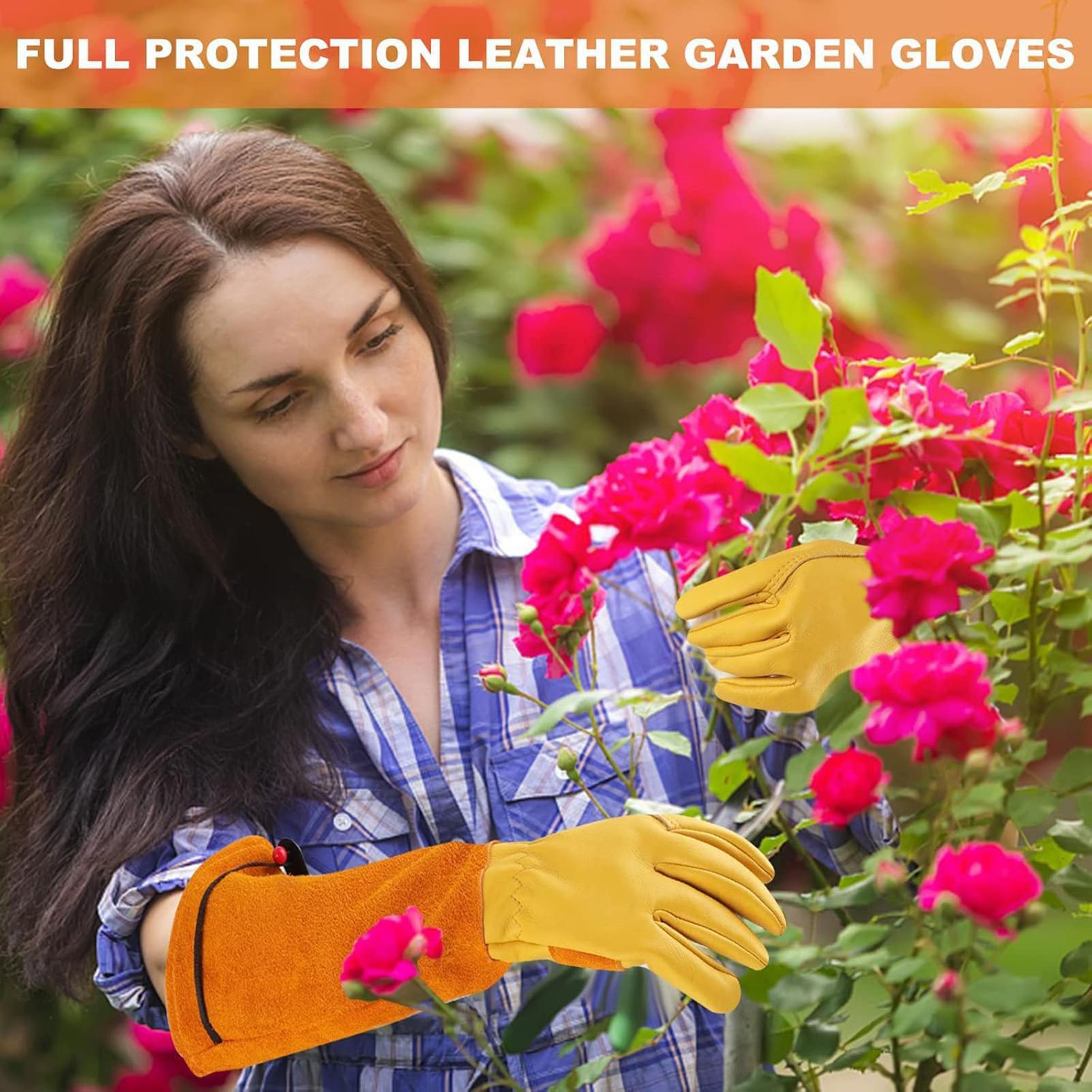 Garden Gloves Leather Breathab - Gardening Gloves Thorn Proof Leather recension och pris